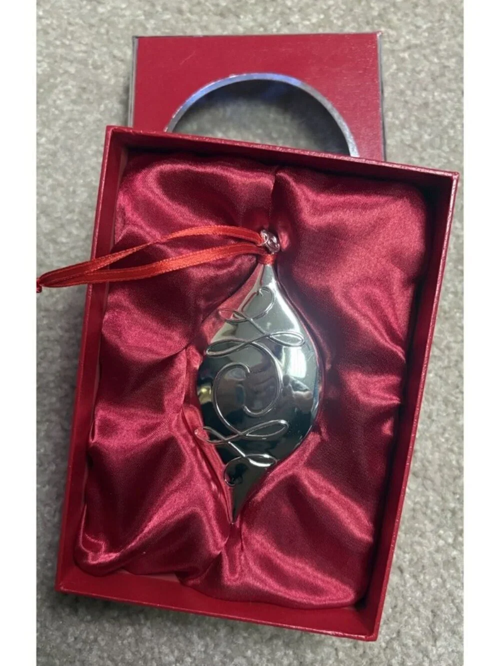 WATERFORD Collectible Silverplate BALLET RIBBON PENDANT ORNAMENT #803 RARE FIND